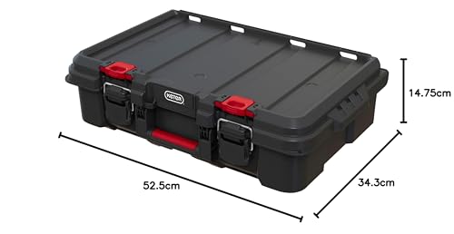 Keter Stack n' Roll Modular DIY Power Tool Storage Case, Stackable, Lightweight, Durable, Water Resistant, Black