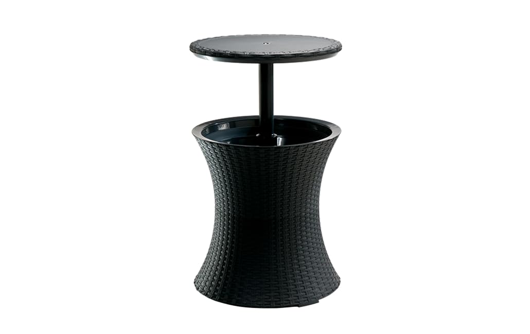 Keter Pacific Rattan Style Outdoor Cool Bar Ice Cooler Table Garden Furniture - Anthracite