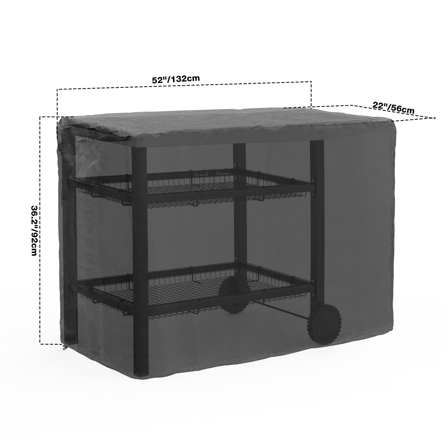 Onlyfire 52-inch Outdoor Prep Table Cover for Keter Unity XL Portable Table|Storage Cabinet, Outdoor Garden Barbecue Cart Cover, 600D PVC Waterproof