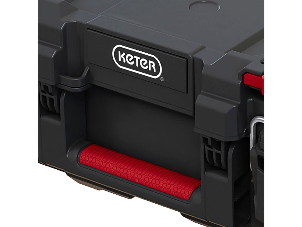 Keter Stack n' Roll Modular DIY Power Tool Storage Case, Stackable, Lightweight, Durable, Water Resistant, Black