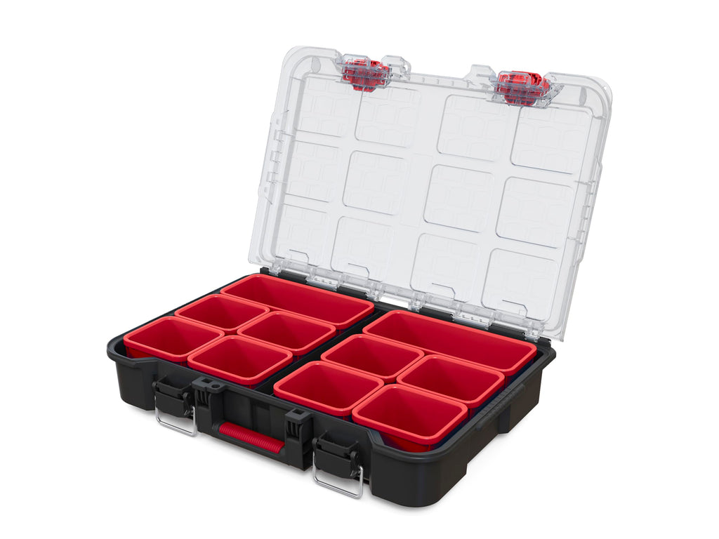 Keter Stack n' Roll Modular DIY Organiser, Removable Bins, Stackable, Lightweight, Durable, Water Resistant, Black