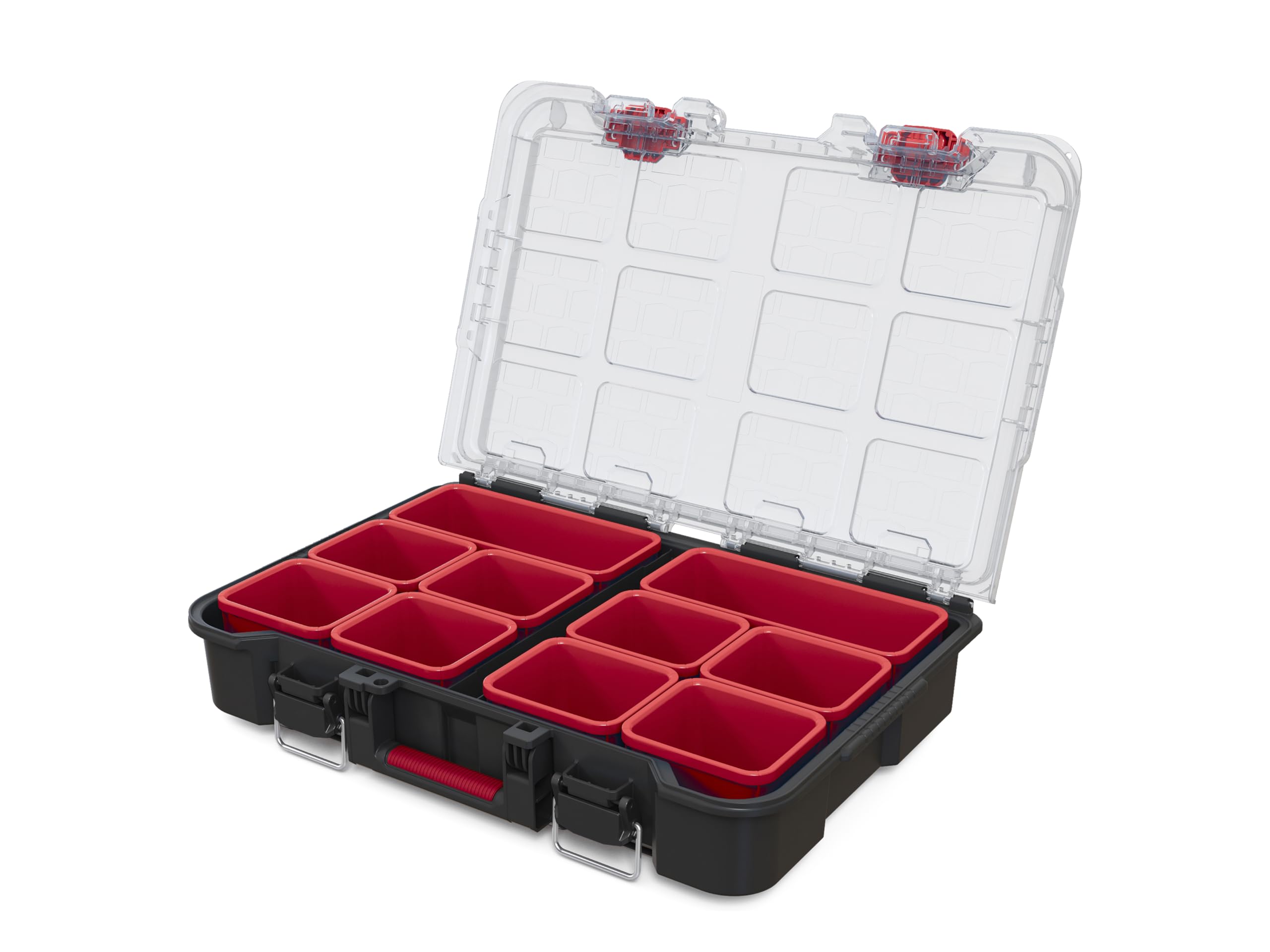 Keter Stack n' Roll Modular DIY Organiser, Removable Bins, Stackable, Lightweight, Durable, Water Resistant, Black