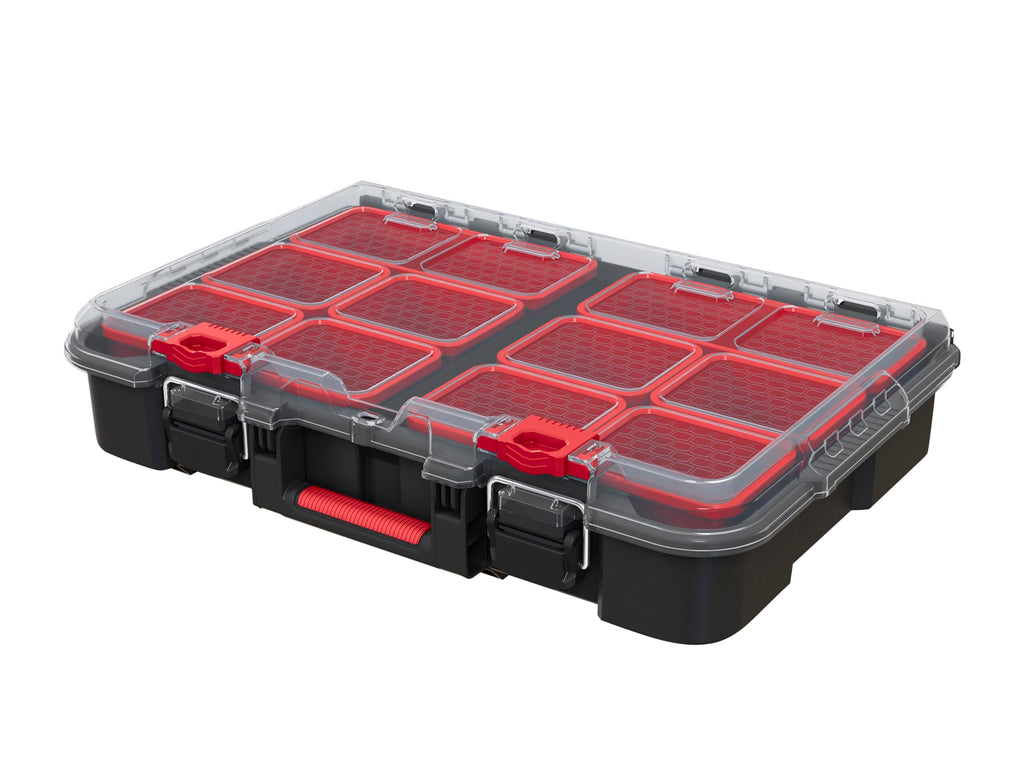 Keter Stack n' Roll Modular DIY Organiser, Removable Bins, Stackable, Lightweight, Durable, Water Resistant, Black