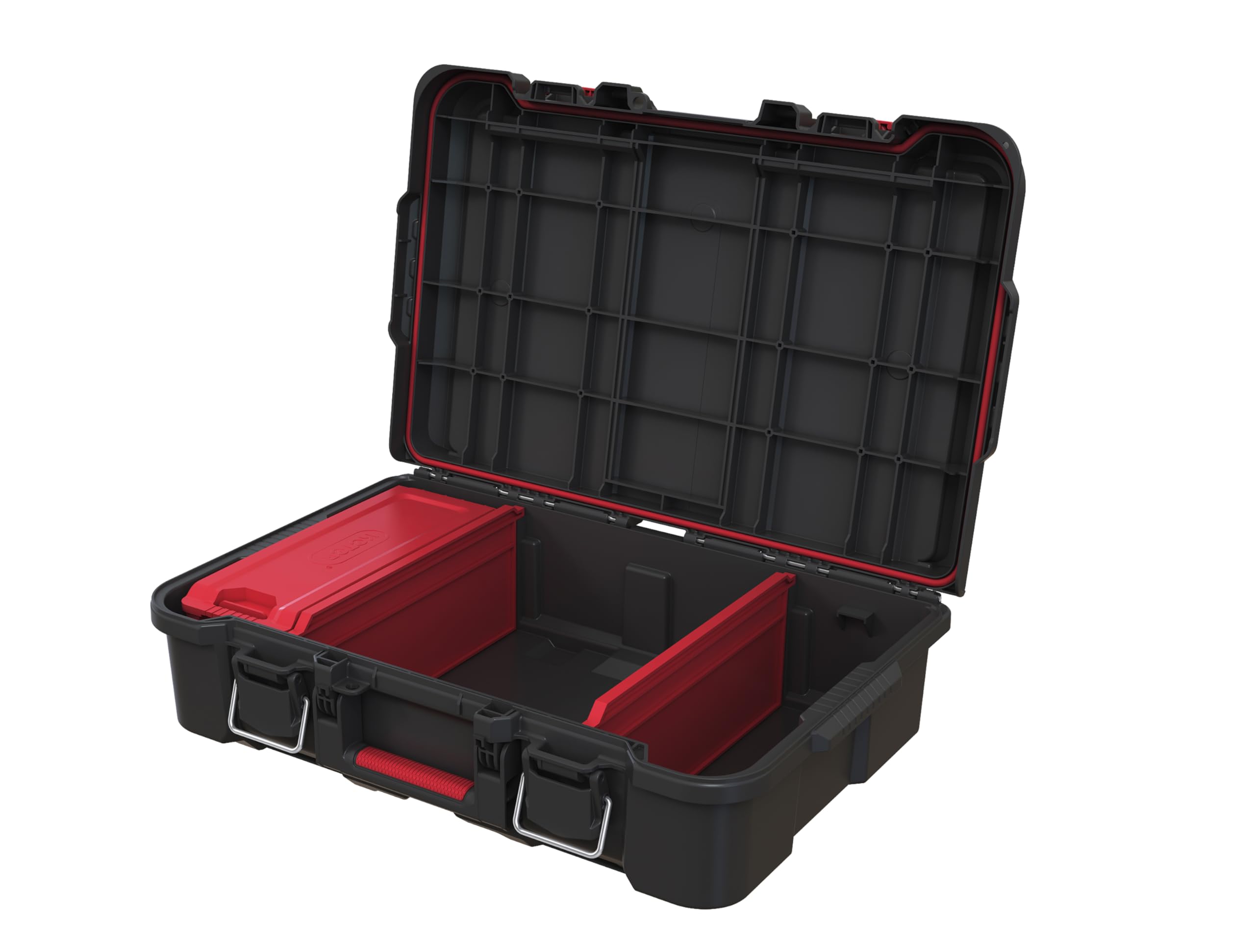Keter Stack n' Roll Modular DIY Power Tool Storage Case, Stackable, Lightweight, Durable, Water Resistant, Black