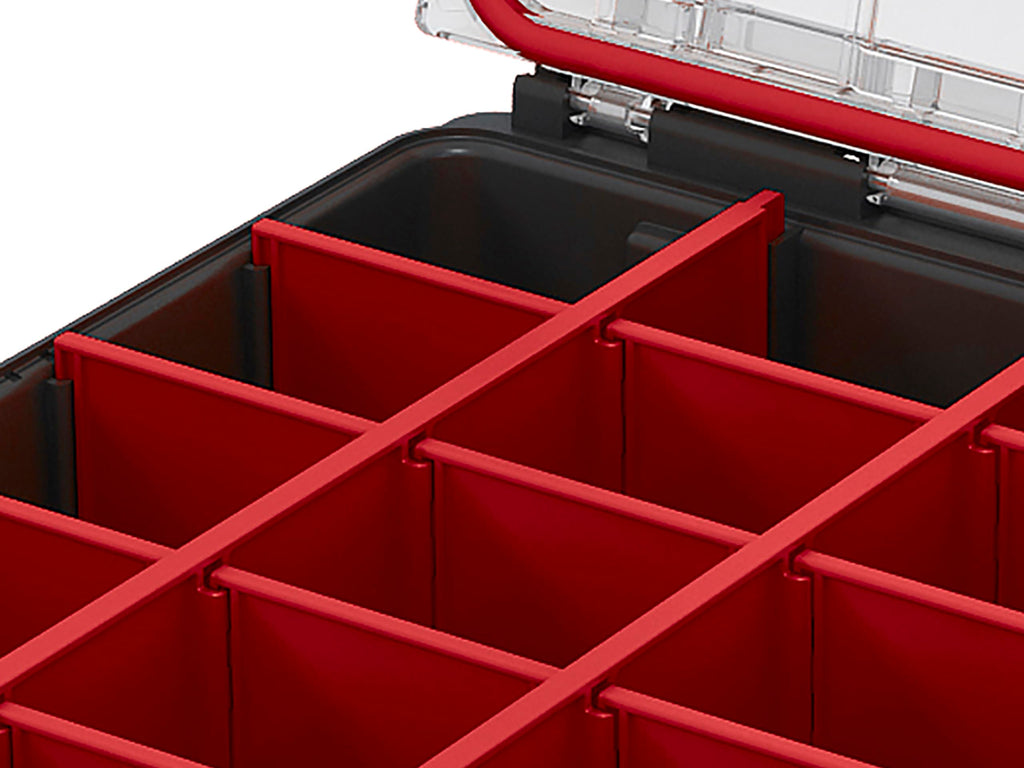 Keter Stack n' Roll Modular DIY Half Organiser, Removable Bins, Stackable, Lightweight, Durable, Water Resistant, Black