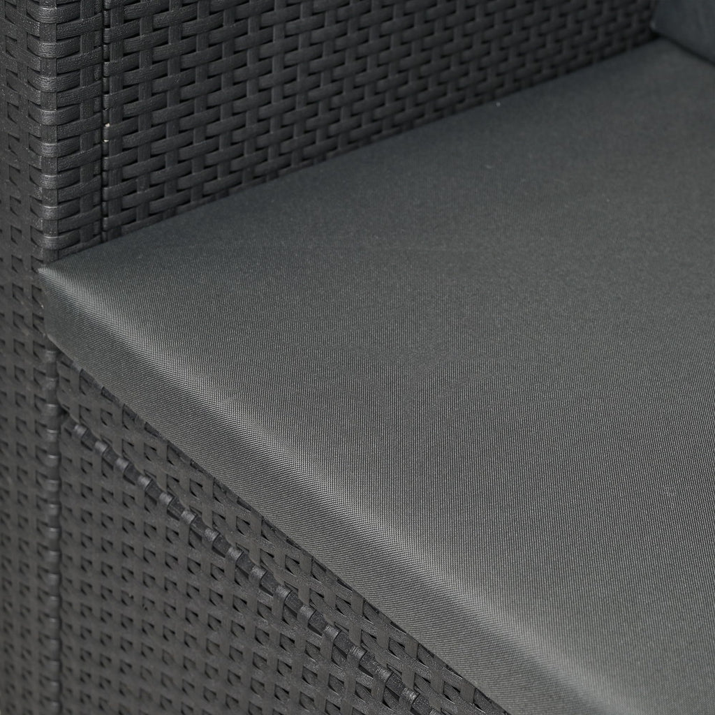 SOFTILLO Waterproof Outdoor Seat Cushions Pad for Keter Allibert Monaco - Comfy Set Cushion Pads For Patio Rattan Furniture - Removable Cover - Water Resistant Material, Foam - 8 Piece - Graphite