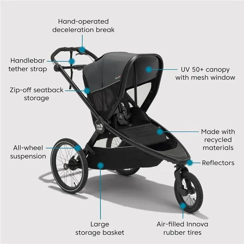 Baby Jogger - City Prix™ Jogger X Bike Trailer Stroller, Ambition Black