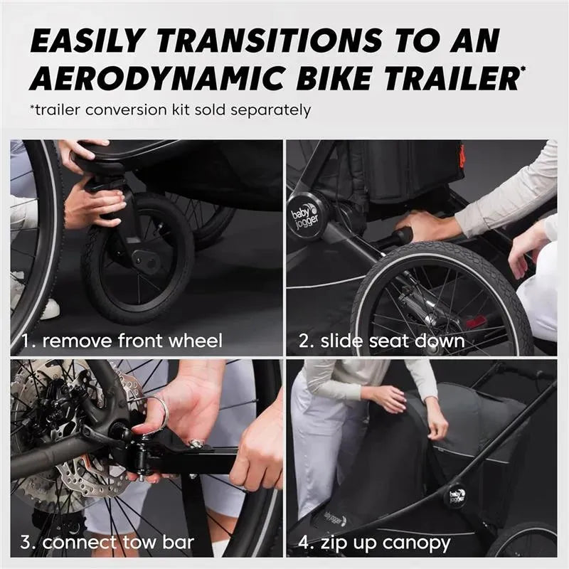 Baby Jogger - City Prix™ Jogger X Bike Trailer Stroller, Ambition Black