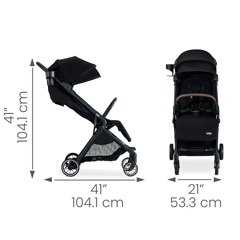 Britax - Juniper Compact On-The-Go Stroller, Raven Black