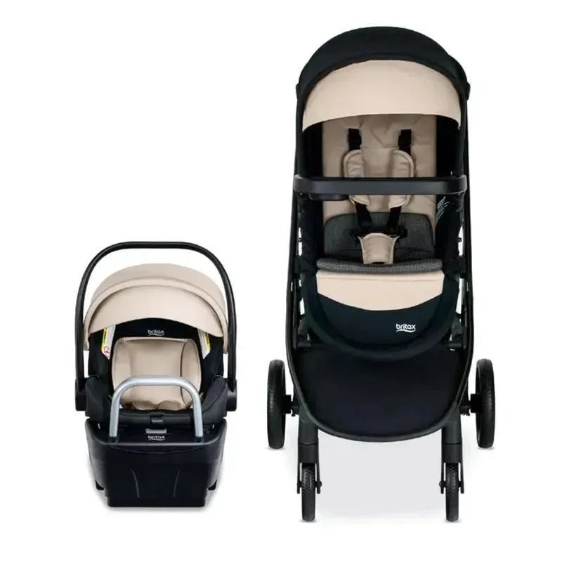 Britax Willow Brook S + Travel System with Alpine Anti-Rebound Base - Sand Onyx