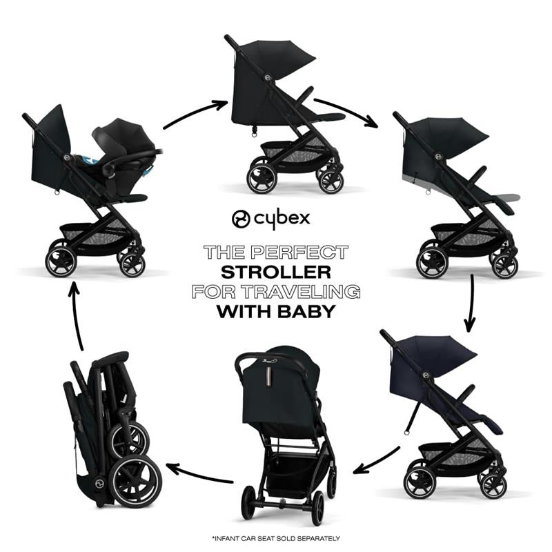 CYBEX - Beezy 2 Compact and Lightweight Travel Stroller, Magic Black