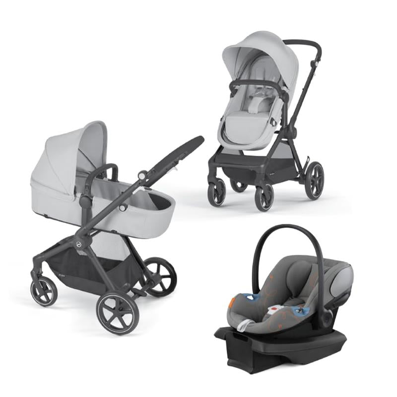 Cybex - EOS 5-in-1 Travel System Stroller + Lightweight Aton G Infant Car Seat, Lava Grey