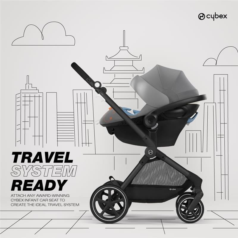 Cybex - EOS 5-in-1 Travel System Stroller + Lightweight Aton G Infant Car Seat, Lava Grey