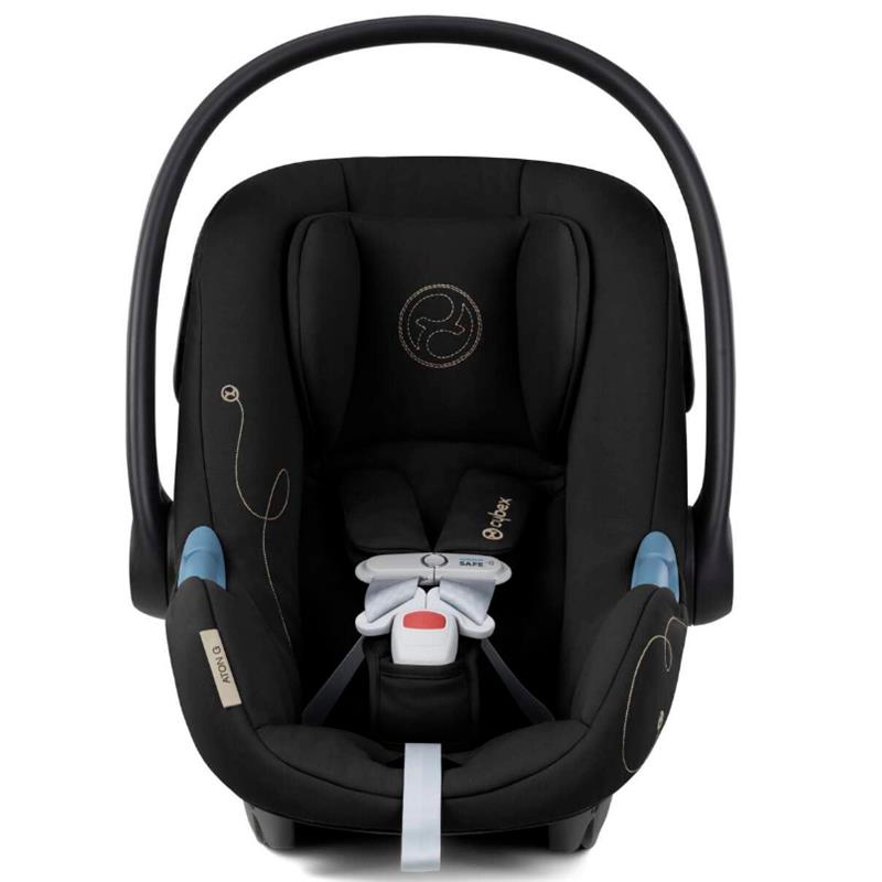 Cybex - EOS 5-in-1 Travel System Stroller + Lightweight Aton G Swivel Infant Car Seat, Moon Black, Silver Frame