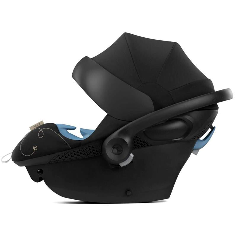 Cybex - EOS 5-in-1 Travel System Stroller + Lightweight Aton G Swivel Infant Car Seat, Moon Black, Silver Frame