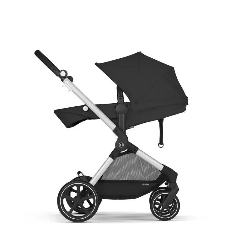 Cybex - EOS Travel System, Stroller + Aton G Infant Car Seat Moon Black (Silver Frame)