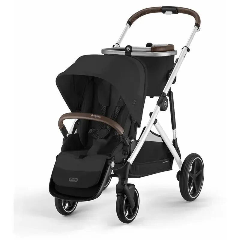 Cybex - Gazelle S 2 Double Stroller Bundle, Moon Black/Silver Frame