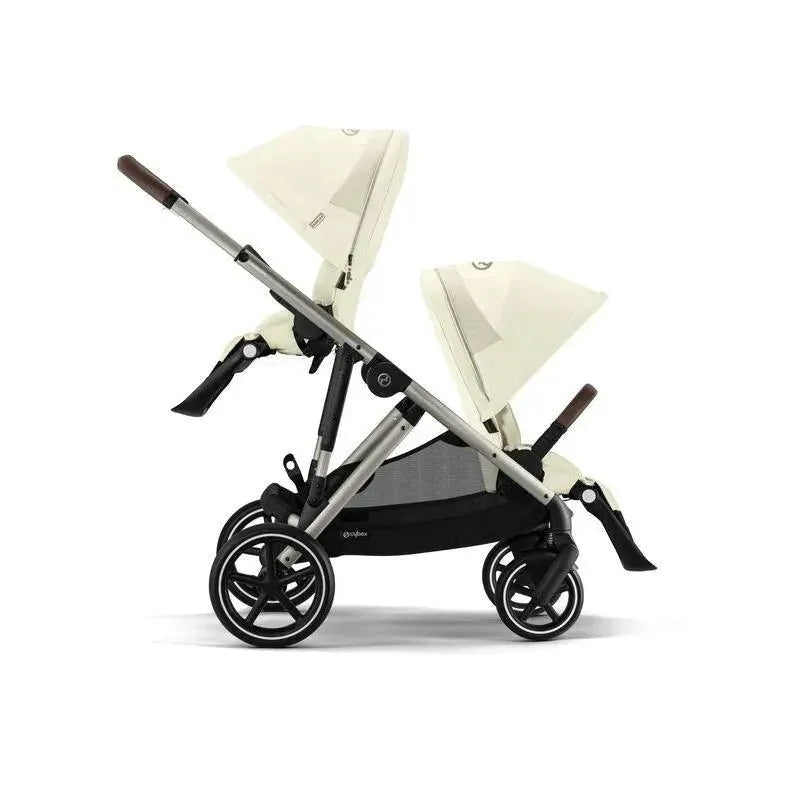 Cybex - Gazelle S 2 Double Stroller Bundle, Seashell Beige/Taupe Frame