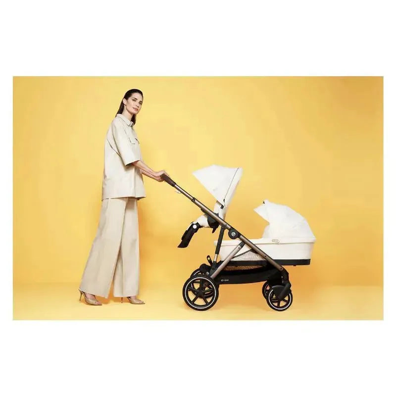 Cybex - Gazelle S 2 Double Stroller Bundle, Seashell Beige/Taupe Frame