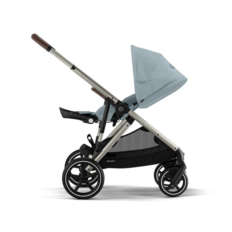 Cybex - Gazelle S 2 Double Stroller Bundle, Sky Blue/Silver Frame