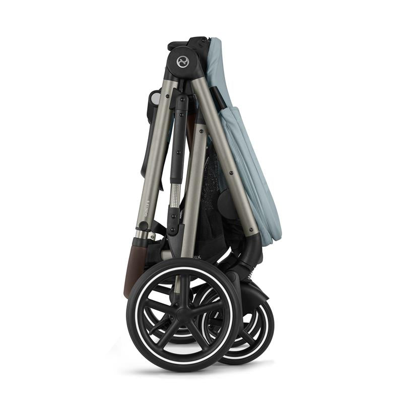 Cybex - Gazelle S 2 Double Stroller Bundle, Sky Blue/Silver Frame