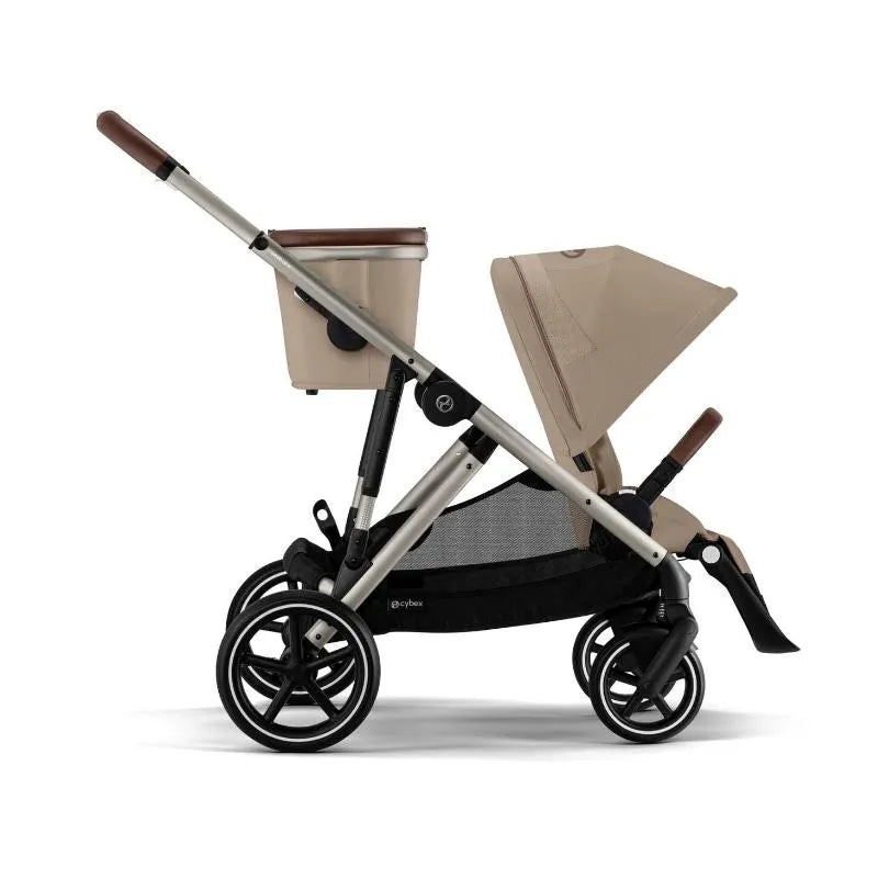 Cybex - Gazelle S 2 Single-to-Double Stroller, Taupe Frame/Almond Beige