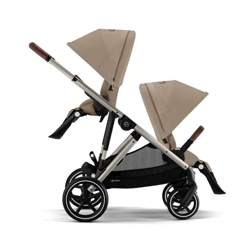 Cybex - Gazelle S 2 Single-to-Double Stroller, Taupe Frame/Almond Beige