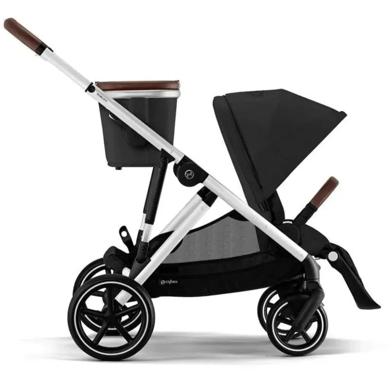 Cybex - Gazelle S 2 Single-to-Double Stroller, Silver Frame/Moon Black