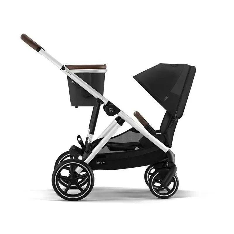Cybex - Gazelle S 2 Single-to-Double Stroller, Silver Frame/Moon Black