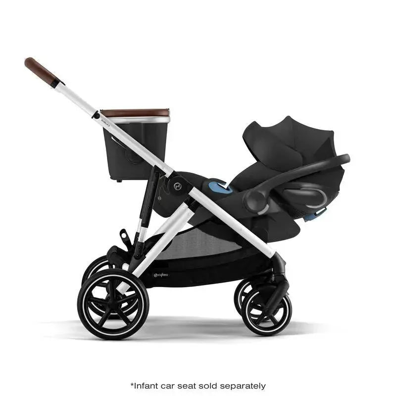 Cybex - Gazelle S 2 Single-to-Double Stroller, Silver Frame/Moon Black