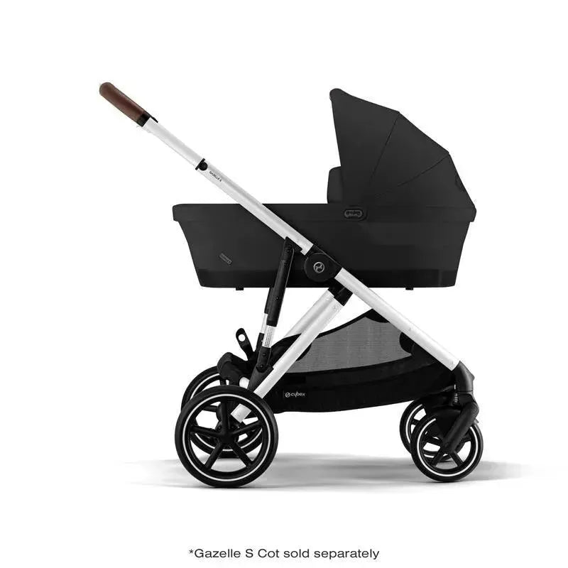 Cybex - Gazelle S 2 Single-to-Double Stroller, Silver Frame/Moon Black