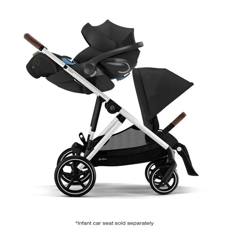 Cybex - Gazelle S 2 Single-to-Double Stroller, Silver Frame/Moon Black