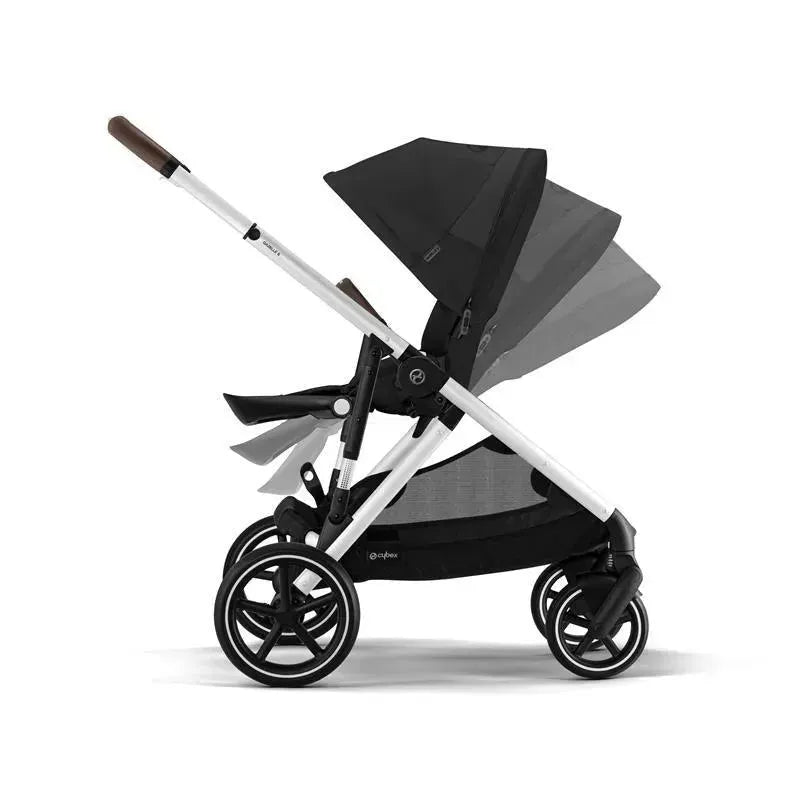 Cybex - Gazelle S 2 Single-to-Double Stroller, Silver Frame/Moon Black