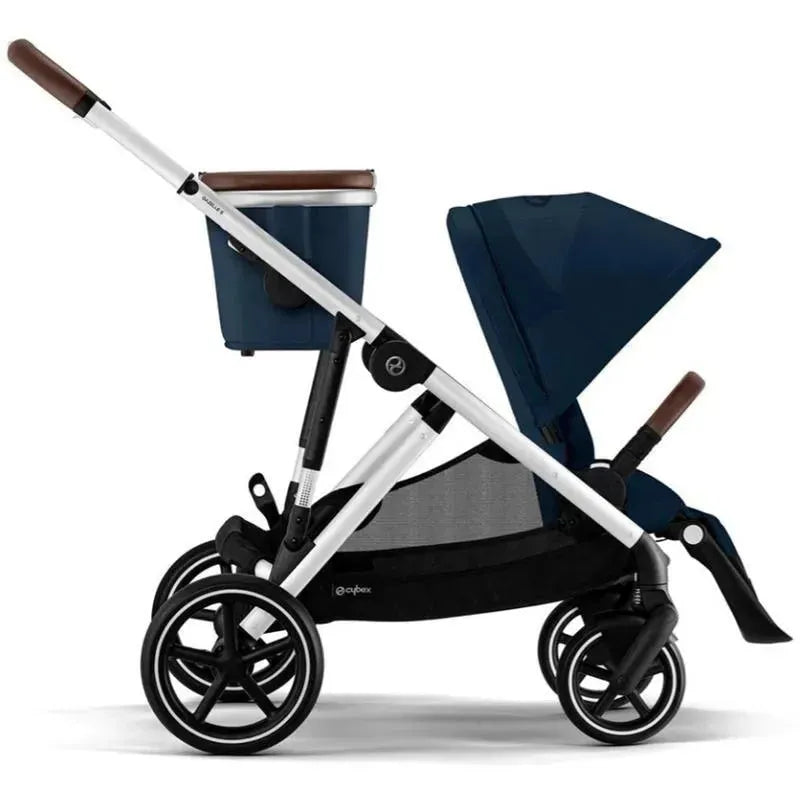 Cybex - Gazelle S 2 Single-to-Double Stroller, Silver Frame/Ocean Blue