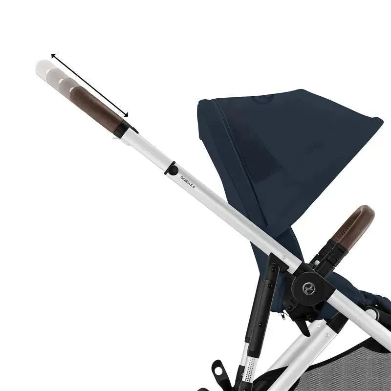 Cybex - Gazelle S 2 Single-to-Double Stroller, Silver Frame/Ocean Blue