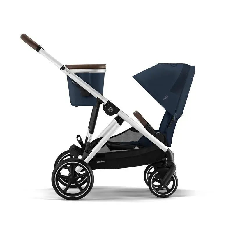 Cybex - Gazelle S 2 Single-to-Double Stroller, Silver Frame/Ocean Blue