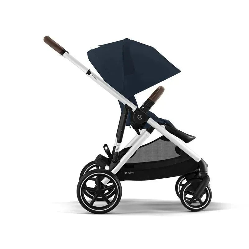 Cybex - Gazelle S 2 Single-to-Double Stroller, Silver Frame/Ocean Blue