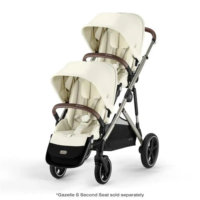Cybex - Gazelle S 2 Single-to-Double Stroller, Taupe Frame/Seashell Beige