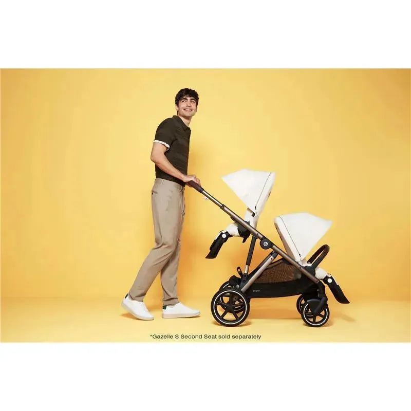 Cybex - Gazelle S 2 Single-to-Double Stroller, Taupe Frame/Seashell Beige
