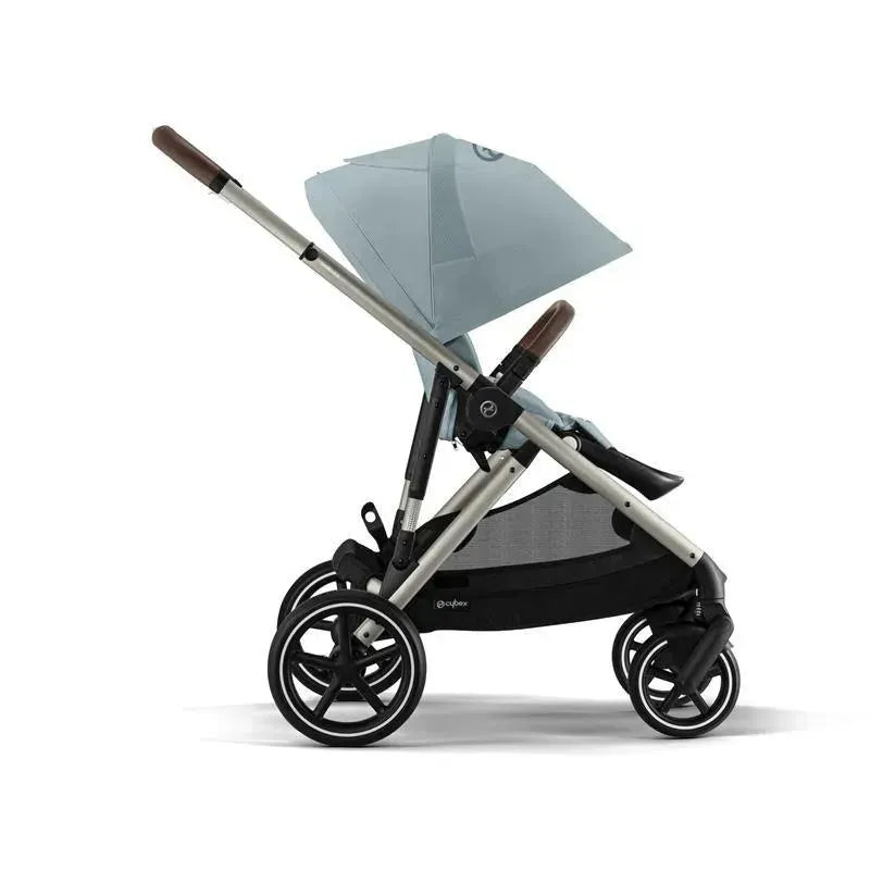 Cybex - Gazelle S 2 Double Stroller Bundle, Sky Blue/Silver Frame