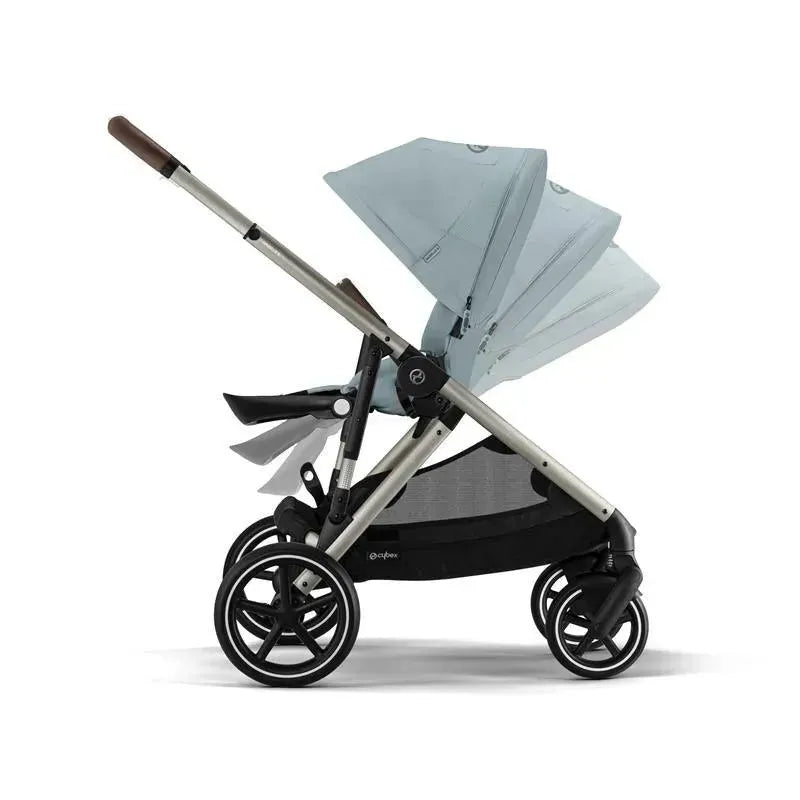 Cybex - Gazelle S 2 Double Stroller Bundle, Sky Blue/Silver Frame