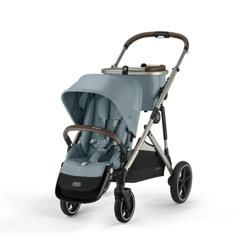 Cybex - Gazelle S 2 Double Stroller Bundle, Sky Blue/Silver Frame