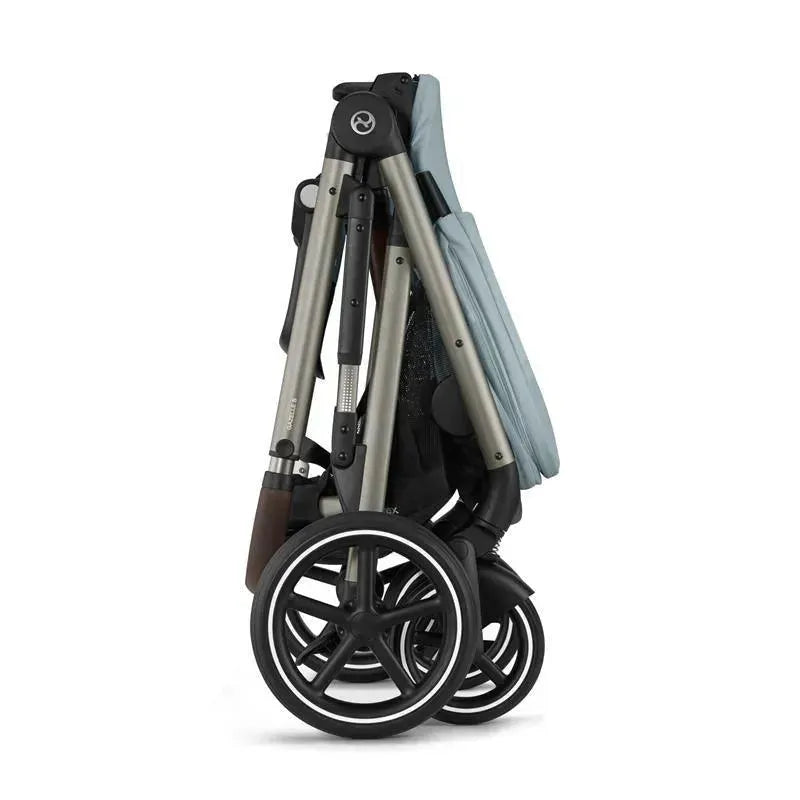 Cybex - Gazelle S 2 Double Stroller Bundle, Sky Blue/Silver Frame