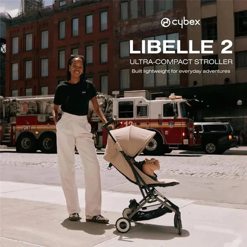 Cybex - Libelle Lightweight Travel Baby Stroller with Ultra Compact Carry On Fold, Almond Beige