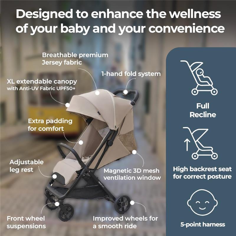 Inglesina - Quid³ Compact Lightweight Stroller, Cosmic Black