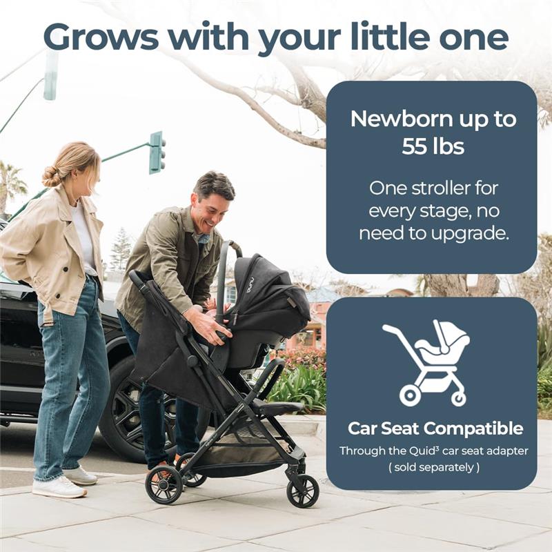 Inglesina - Quid³ Compact Lightweight Stroller, Lunar Beige