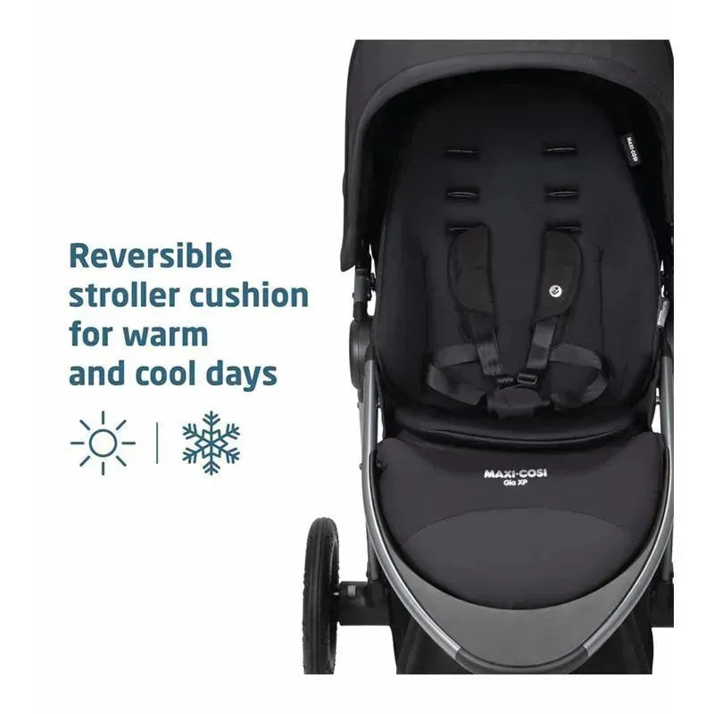 Maxi-Cosi - Gia XP Luxe 3-Wheel Travel System, Midnight Black