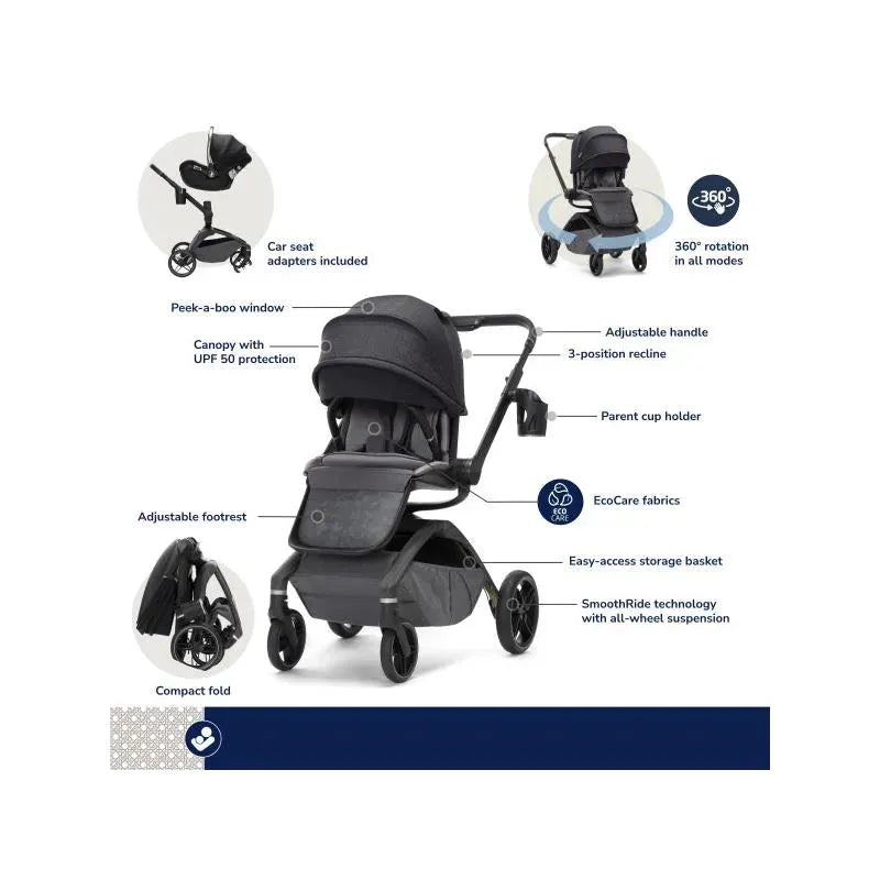 Maxi-Cosi - Tana 360 Rotating Modular Stroller Kindred Collection, Onyx Heritage