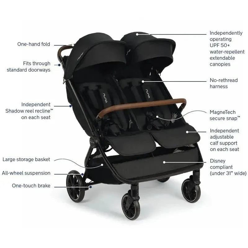 Nuna - Trvl Double Stroller, Granite