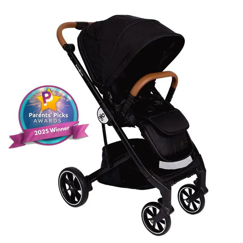 Primo Passi - Icon V2 Stroller, Newborn to Toddler with Reversible Seat & Compact Fold, All Black